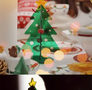 Arbre de Noel en acrylique decoration de table mini DIY pour cadeau de fete a la maison.