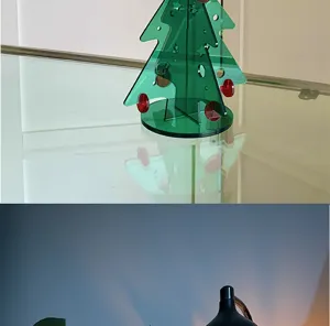 Sapin de Noel acrylique deco de table DIY mini transparent fete ornament neuf