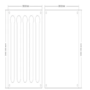 Acrylic wall-mounted coffee capsule storage display rack technical blueprint and dimensions details.