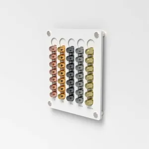 Clear Acrylic Coffee Capsule Storage Rack Wall Mounted Pod Holder Organizer For Home Office Bar And Coffee Shop