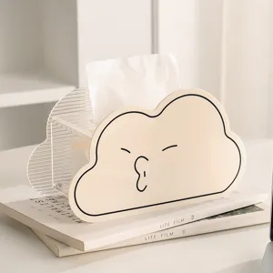 Acrylic cloud tissue box cute cream desktop paper napkin holder for living room home decor