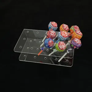 Soportes de exhibición de piruletas de acrílico transparente 15 agujeros para fiesta detalle.