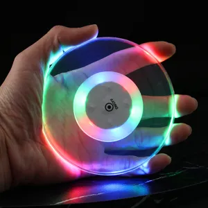 Acrylic round LED glowing coaster for cocktail bar party with colorful lighting display