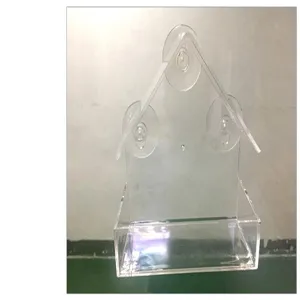 Comedero para pajaros de acrilico transparente con ventosas forma de casa estacion