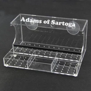 Clear acrylic window bird feeder with strong suction cups and multiple food compartments.