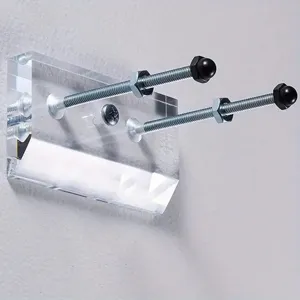 Acrylic skateboard wall mount bracket clear display rack with metal screws for home storage