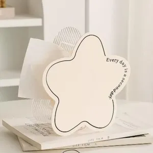 Cute star shaped acrylic tissue box modern desktop napkin holder for living room cream style