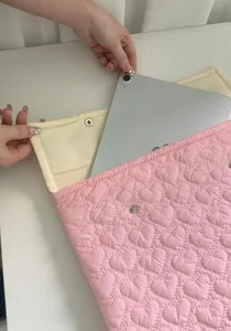 Rosa gesteppte Herz Tablet Huelle gepolsterte iPad Schutzhuelle fuer den taeglichen Gebrauch