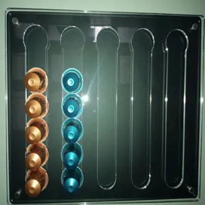 Acrylic wall mounted coffee pod holder capsule display rack organizer storage stand