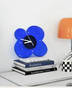 Klein blue acrylic wall clock modern minimalist decorative silent clock for home living room decor