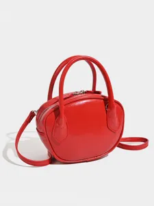 Women PU Leather Bowling Bag Shell Bag Small Crossbody Bag Casual Top Handle Shoulder Bag Handbag Versatile Daily Purse