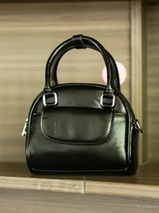 Women stylish black shell handbag retro versatile crossbody bag chic niche design top handle