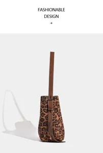 Vintage Leopardmuster Umhängetasche für Damen, stilvolle Schultertasche mit verstellbarem Gurt.