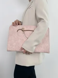 Rosa Laptoptasche für 13 14 15 16 Zoll Notebook, süßes Bären-Design Schutzhülle für Computer.