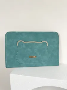Schützende Laptoptasche in Türkis mit Bärenohren Design minimalistisch für 13 14 15 Zoll