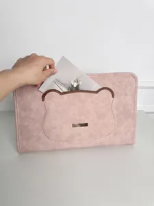 Schutzhuellen fuer Laptops in Rosa mit baerentasche 13 14 15 zoll studenten computer tasche.