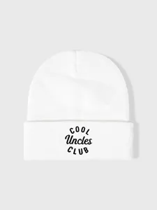 Bellissimo berretto in maglia bianca con ricamo cool uncles club cappello invernale caldo