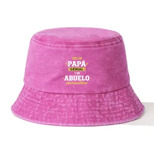 Chapeau de pêcheur rose lavé pour homme, impression de texte espagnol personnalisé casquette