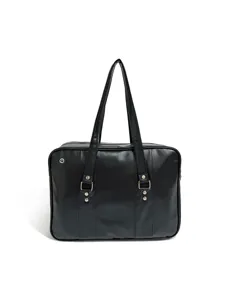 Black Japanese JK uniform school bag large capacity shoulder handbag for students and commuting.