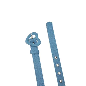 Cintura in denim da donna con fibbia a cuore accessorio casual elegante cinturino moda estiva