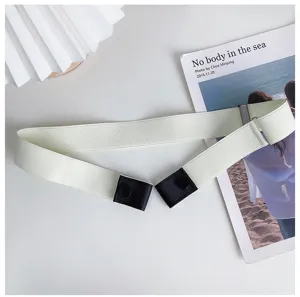 Women elastic stretch belt buckle free invisible lazy waist belt for jeans pants.