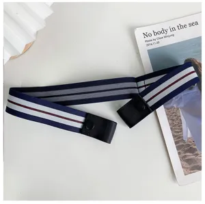 Adjustable invisible elastic belt for jeans, stretch buckle-free waist strap for men and women.