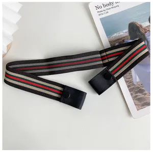 Invisible elastic stretch belt, buckle-free lazy waist tightening band for women jeans.