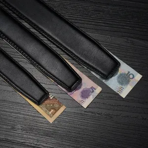 Men genuine leather automatic belt strap 3.5cm wide black fashion casual waist belt body