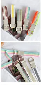 Ceinture en toile rayée colorée pour femme, ceinture taille fine tendance pour jeans et robes.