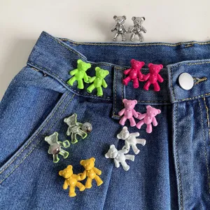 Épingles de serrage de taille d'ours mignon pour jeans, boucle de ceinture réglable.