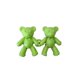Mignon boucle de serrage de taille d'ours en peluche vert pour jeans ceinture paresseuse