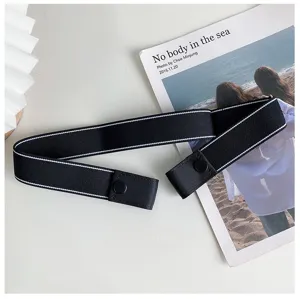 Invisible elastic belt for women and men, buckleless lazy stretch jeans waist tightening strap.