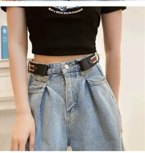Elastic buckle-free lazy belt for women, invisible waist tightening artifact for jeans.
