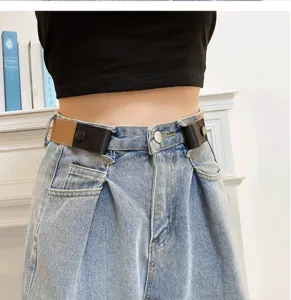 Buckle-free elastic lazy belt for women, invisible adjustable waist tightener for jeans.