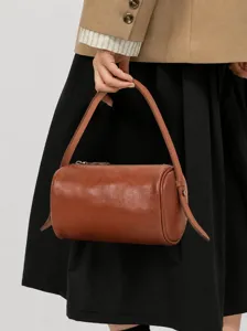 Femme Sac à Bandoulière en Cuir Véritable Rétro Style Européen Sac Bandoulière Petit Sac Oreiller