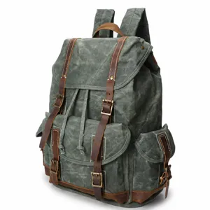 Herren Casual Vintage Segeltuch Rucksack Große Kapazität Wasserdicht Reise Tagesrucksack Langlebige Schultasche Für Outdoor Pendeln