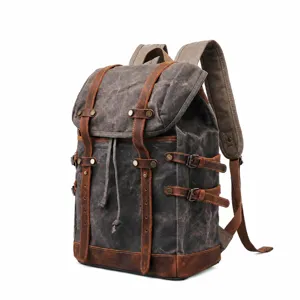 Vintage Canvas Rucksack Für Männer Großes Kapazität Wasserdichte Reise Wanderung Rucksack Retro Casual Outdoor Daypack Laptop Tasche