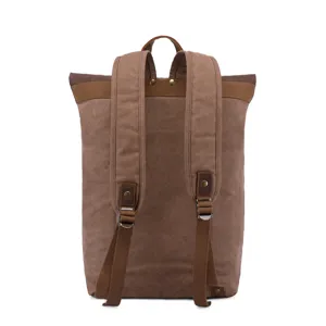 Vintage brauner Segeltuch Rucksack für Reisen und Schule mit bequemen Schultergurten