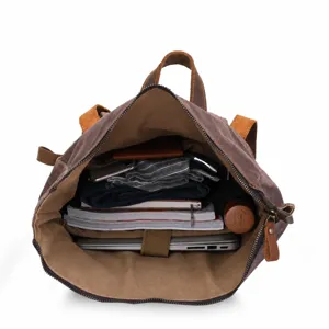 Vintage Canvas Leder Herren Rucksack, wasserdichte Reisetasche, große Kapazität Outdoor Business Daypack.