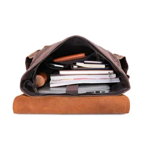 Vintage Canvas Leder Rucksack für Herren, große Kapazität Reise Schultertasche Tasche.