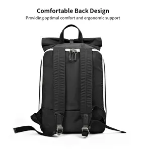 Ergonomischer, wasserdichter Nylon-Reiserucksack, Detailansicht der Rueckseite fuer Herren.