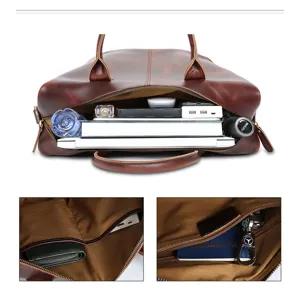 Women genuine leather tote bag large capacity business commuter handbag shoulder bag
