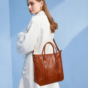 Genuine Top Layer Cowhide Leather Women Handbag Vintage Large Capacity Tote Bag Crossbody Bag