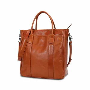 Premium genuine leather tote bag for women, large capacity handbag and stylish messenger bag.