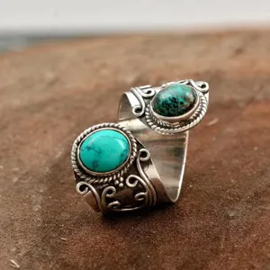 Vintage Zinklegering Antiek Zilver Open Ring Overdreven Bloem Patroon Strass Verstelbare Vingerring Voor Dames Western Sieraden Cadeau