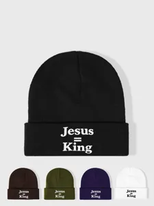 Πλεκτό Σκούφος Jesus King Κέντημα Ζεστό Χειμερινό Καπέλο Πολύχρωμο Casual Unisex Outdoor Σκι