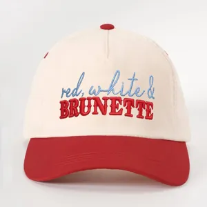 Casquette de baseball color-block brodée, chapeau réglable en coton pour sport en plein air.