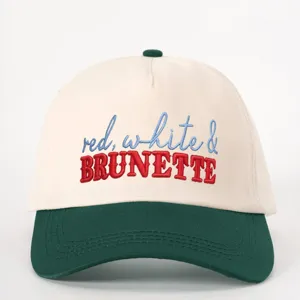 Casquette de baseball bicolore classique avec broderie personnalisée, ajustable extérieur.