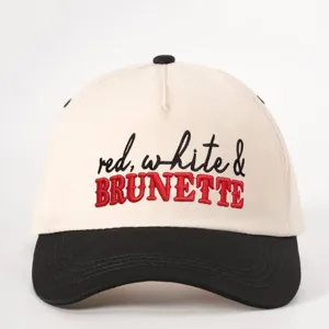 Casquette de baseball color block avec broderie frontale, chapeau ajustable pour loisirs quotidiens