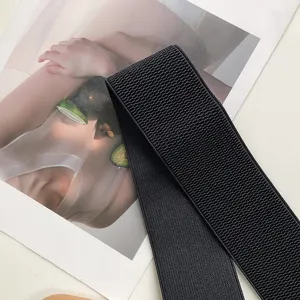 Ceinture large élastique noire extensible pour femme robe corset décoration vue principale